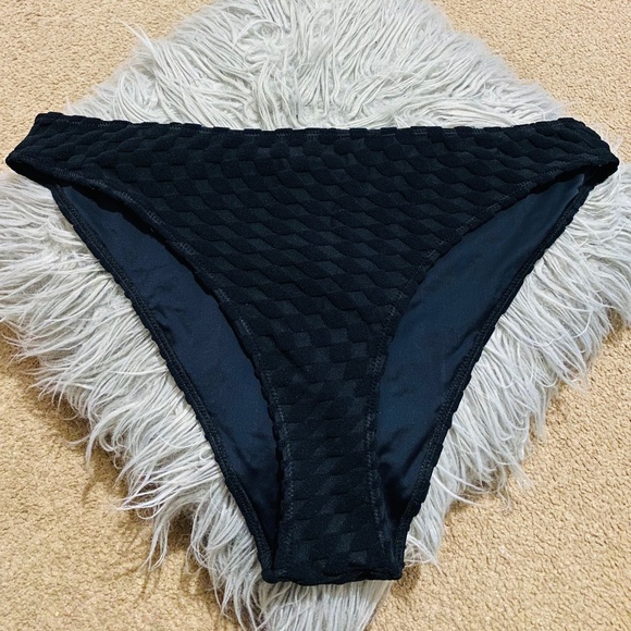 GOOD AMERICAN WOMEN’s HIGH RISE BLACK JACQUARD BETTER BIKINI BOTTOM Sz- XXXL/3XL - Picture 3 of 11